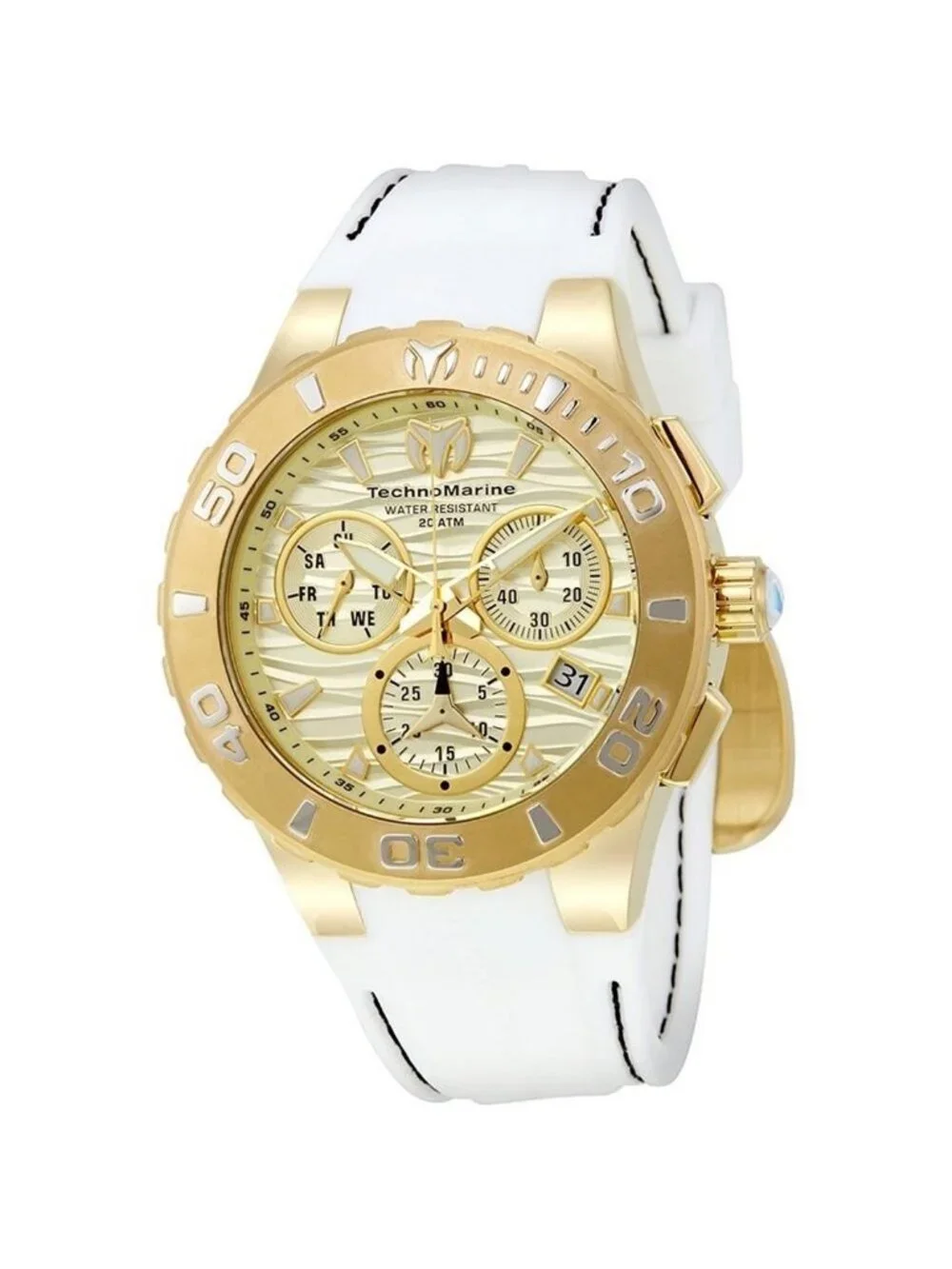 NWT Technomarine Cruise Medusa Chronograph Gold Dial Men's Watch 115078